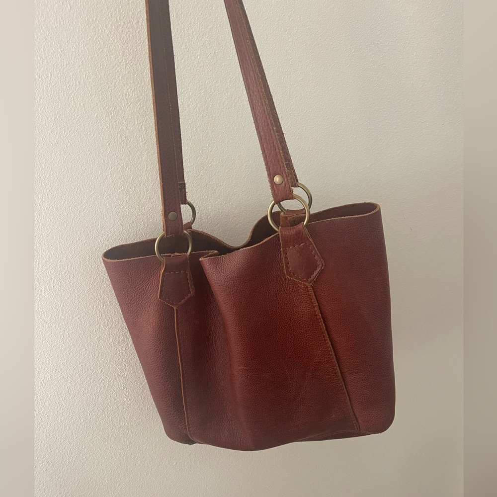 Portland leather tote bag